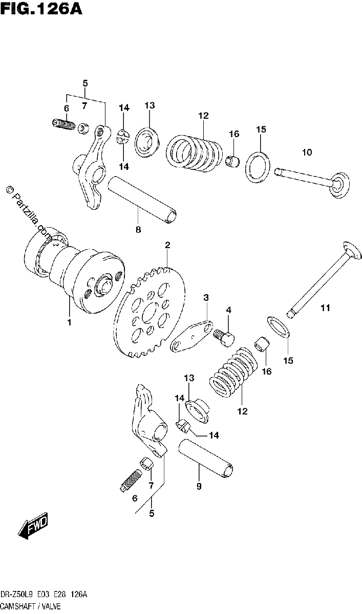 Diagrama de 126A CAMSHAFT VALVE