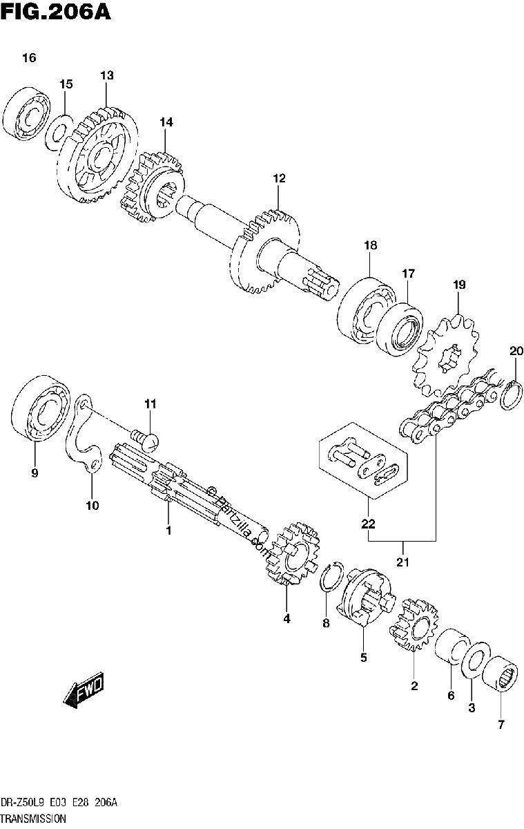 Diagrama de 206A TRANSMISSION
