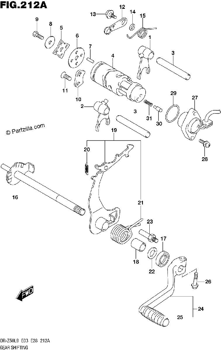 Diagrama de 212A GEAR SHIFTING