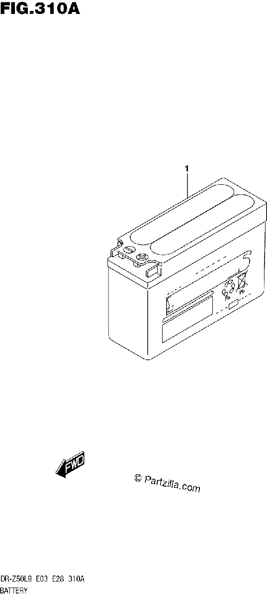 Diagrama de 310A BATTERY DR Z50L9 E03