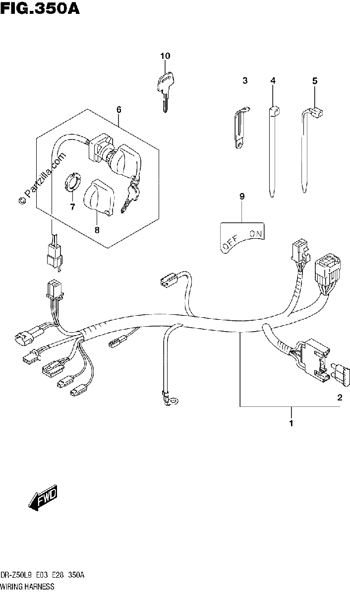 Diagrama de 350A WIRING HARNESS