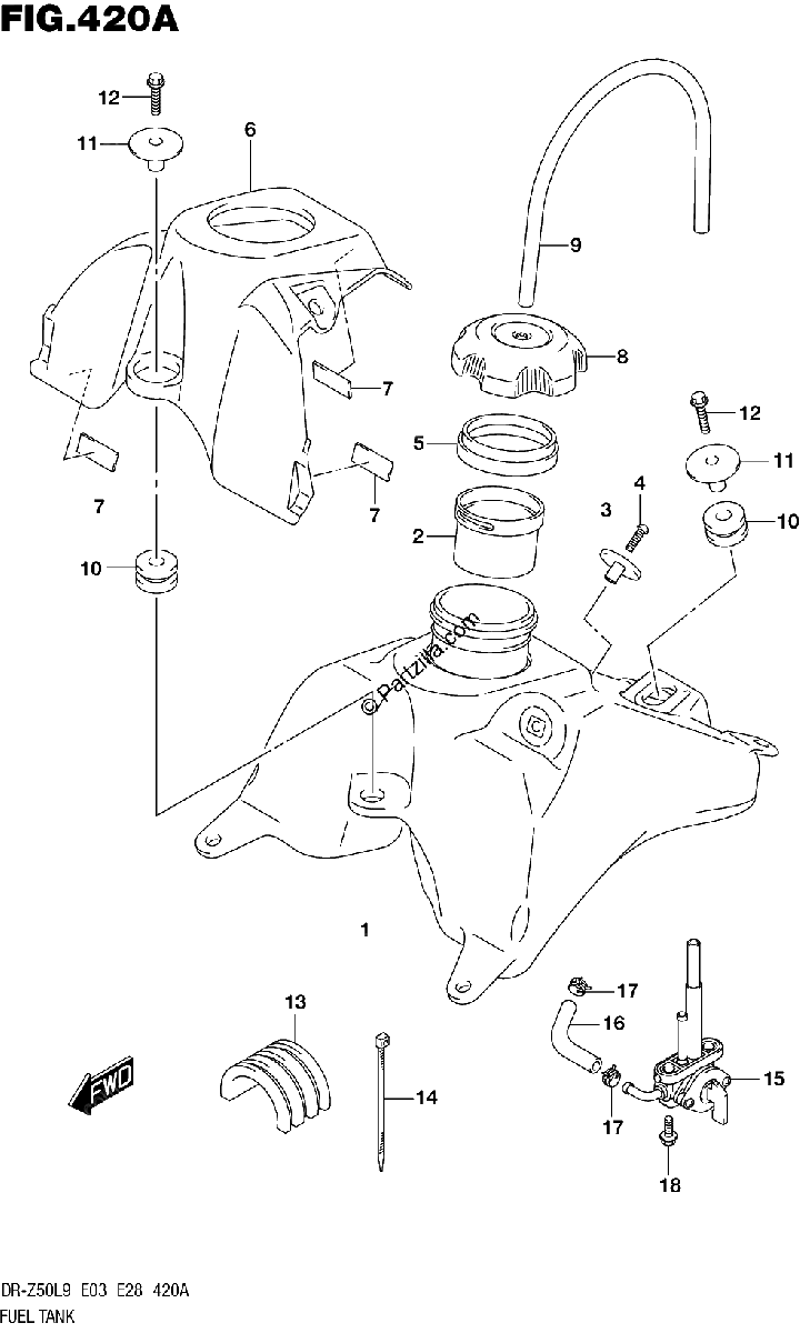 Diagrama de 420A FUEL TANK