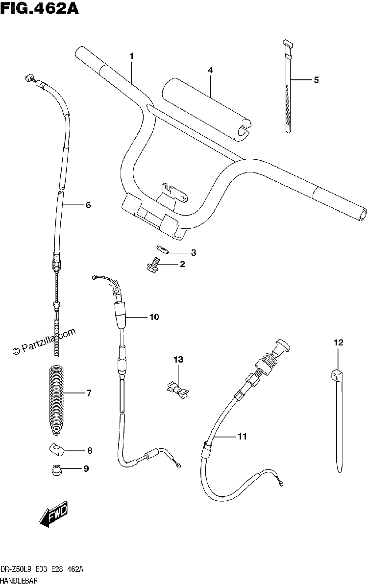 Diagrama de 462A HANDLEBAR