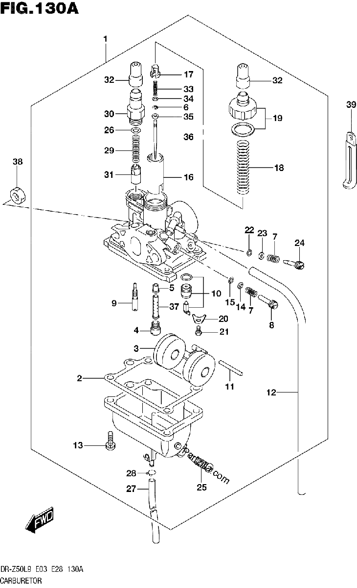 Diagrama de CARBURETOR DR Z50L9 E03