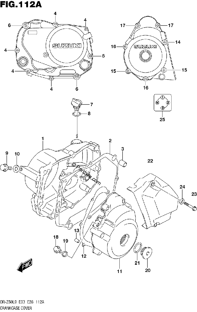 Diagrama de CRANKCASE COVER