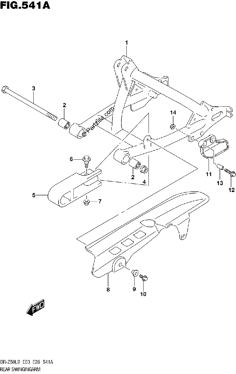 Diagrama de REAR SWINGINGARM