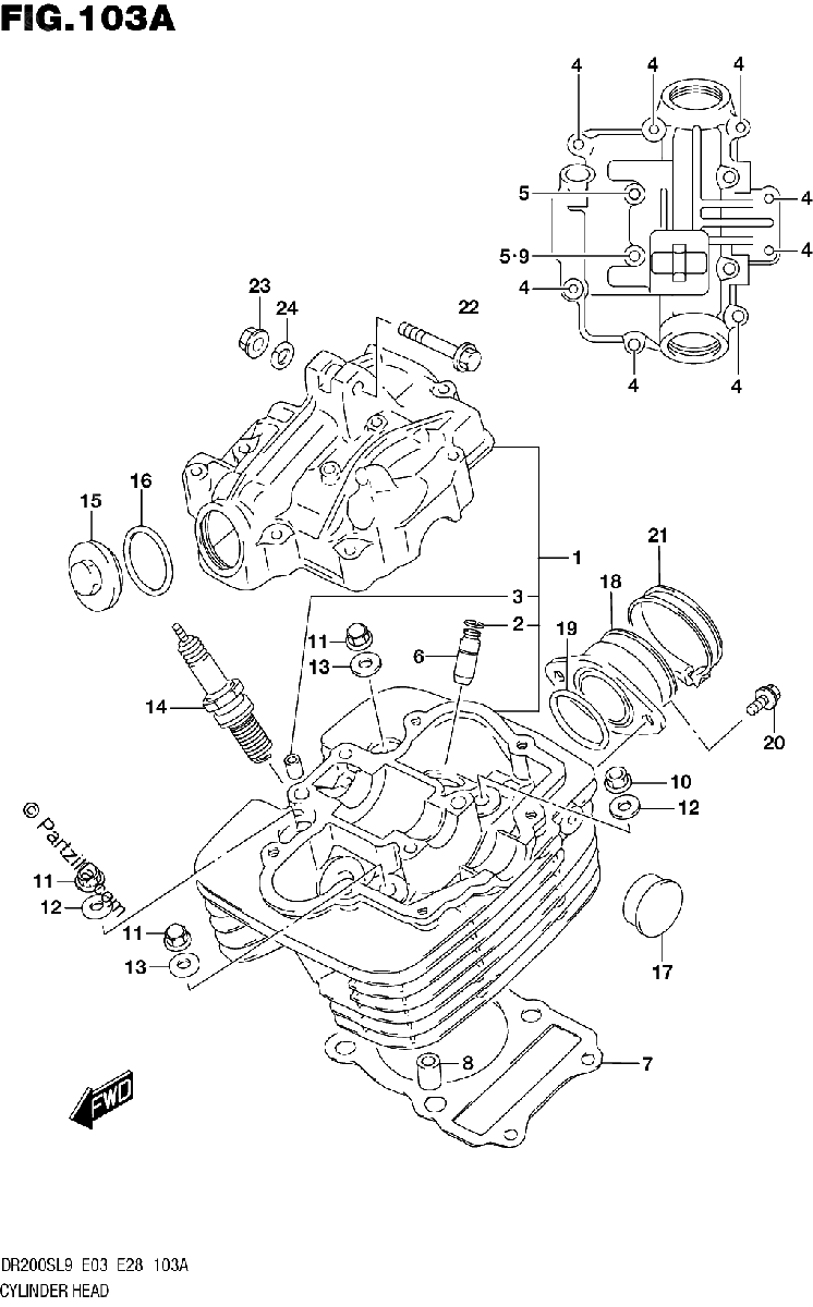 Diagrama de 103A CYLINDER HEAD