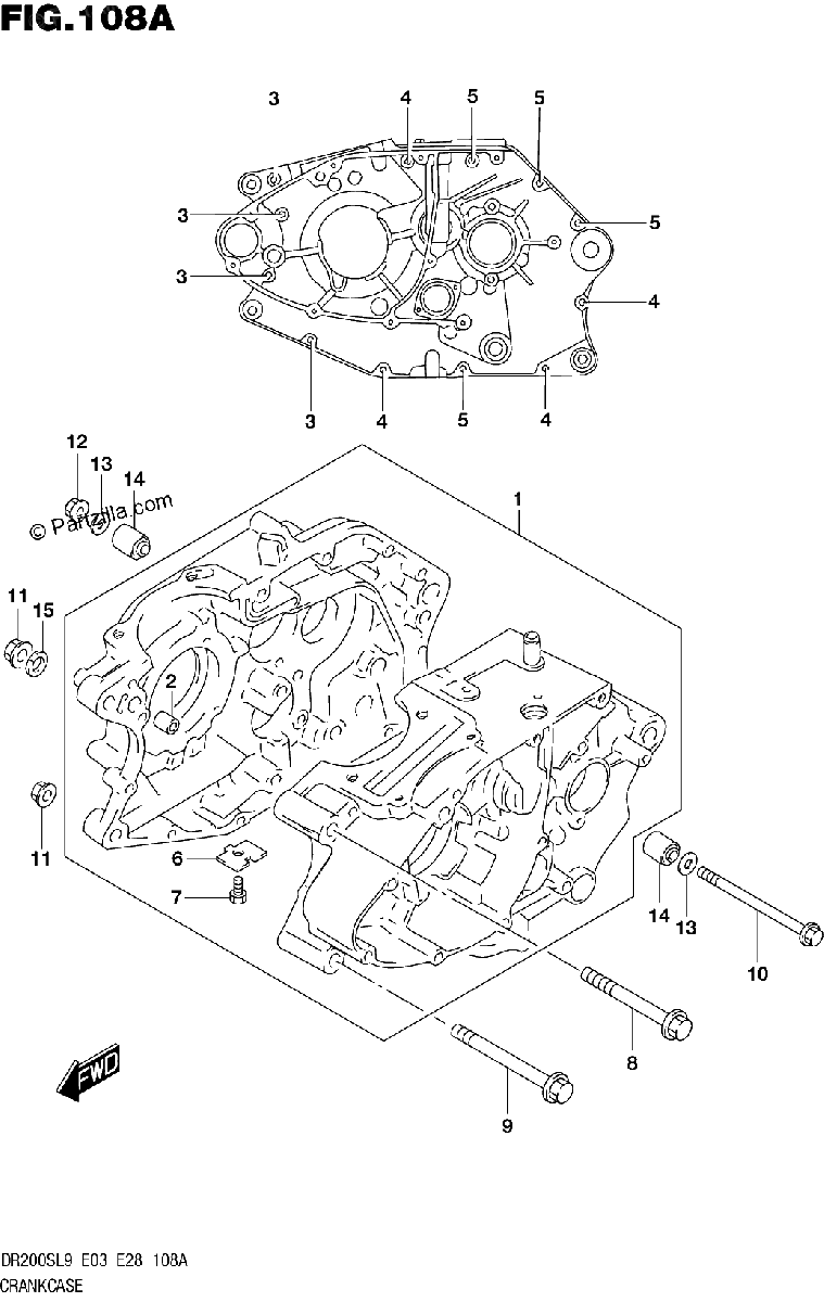 Diagrama de 108A CRANKCASE