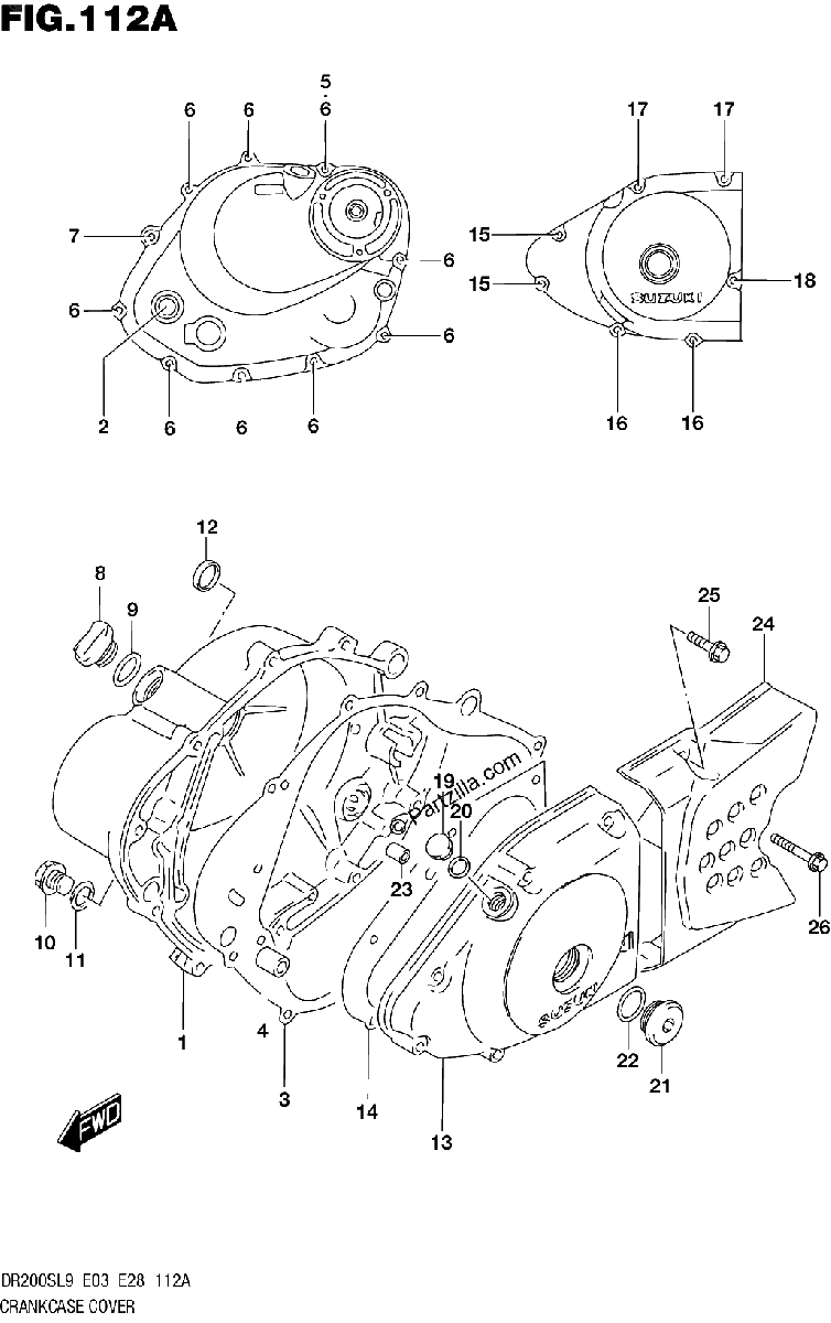 Diagrama de 112A CRANKCASE COVER