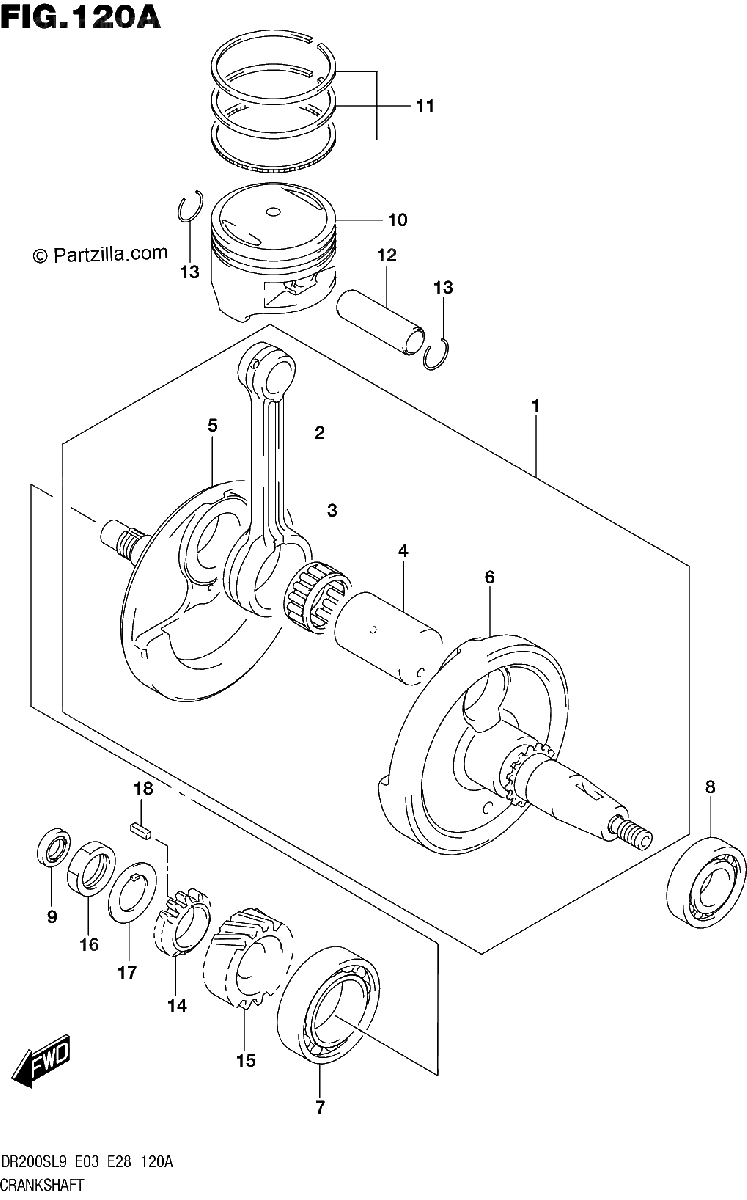 Diagrama de 120A CRANKSHAFT