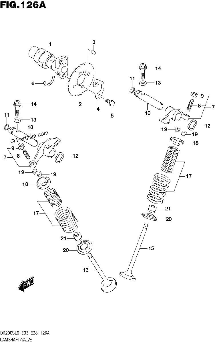 Diagrama de 126A CAMSHAFT VALVE