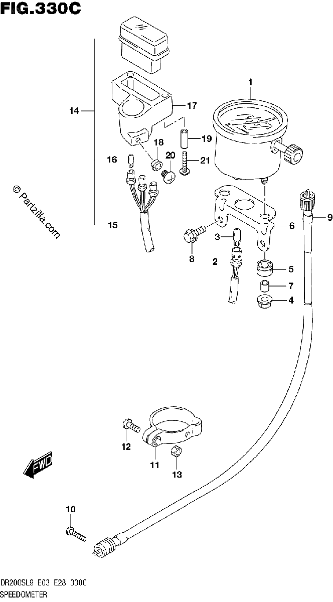 Diagrama de 330C SPEEDOMETER DR200SL9 E33