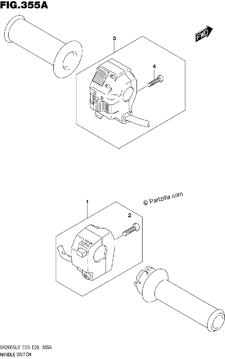 Diagrama de 355A HANDLE SWITCH