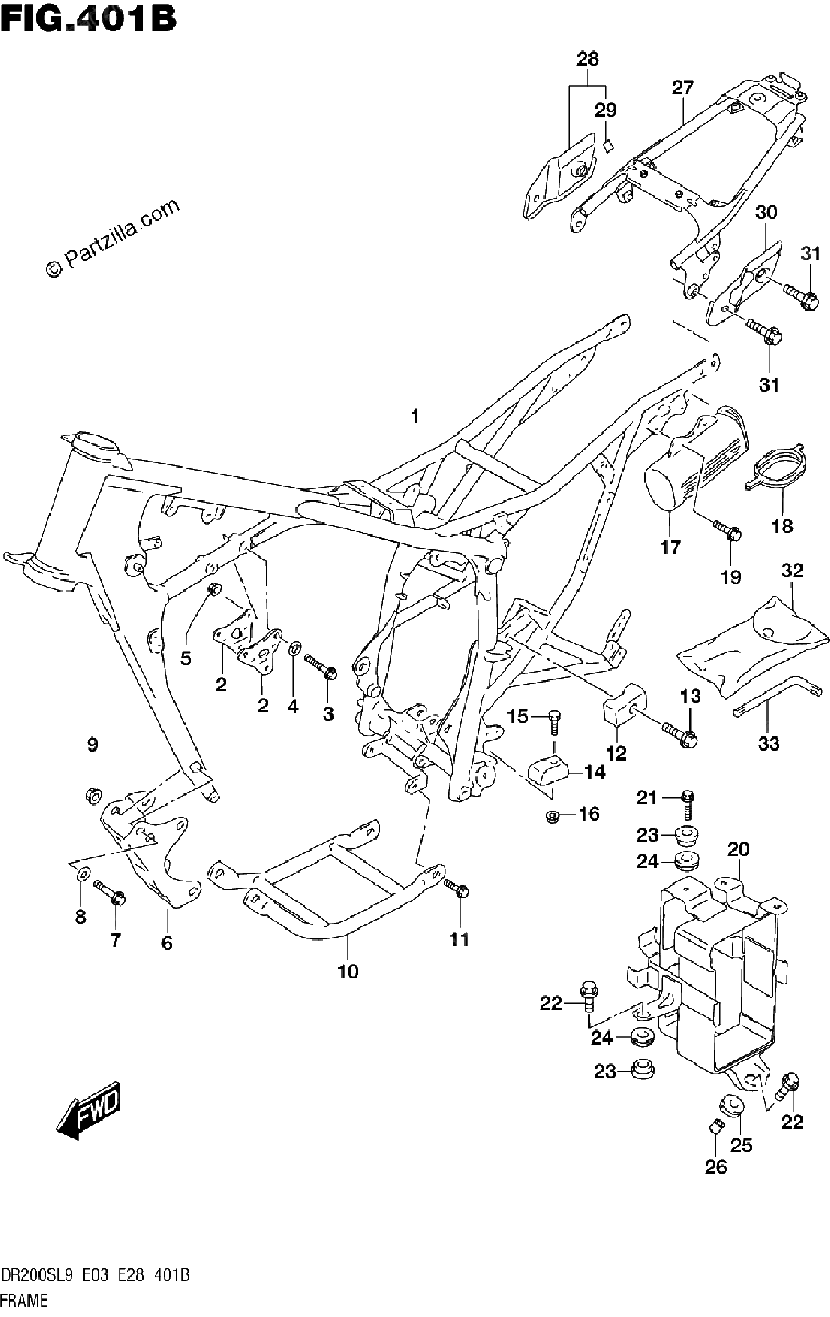 Diagrama de 401B FRAME DR200SL9 E28