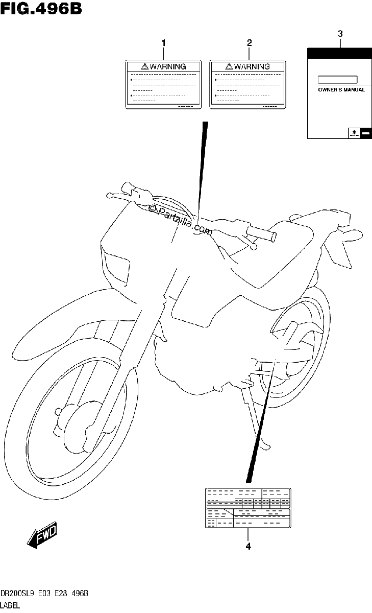 Diagrama de 496B LABEL DR200SL9 E28