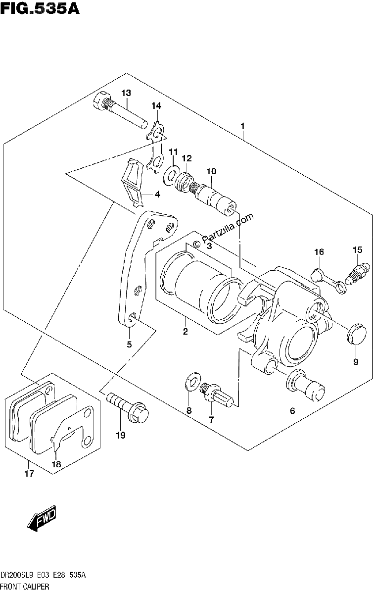 Diagrama de 535A FRONT CALIPER