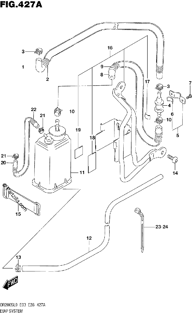 Diagrama de EVAP SYSTEM DR200SL9 E33