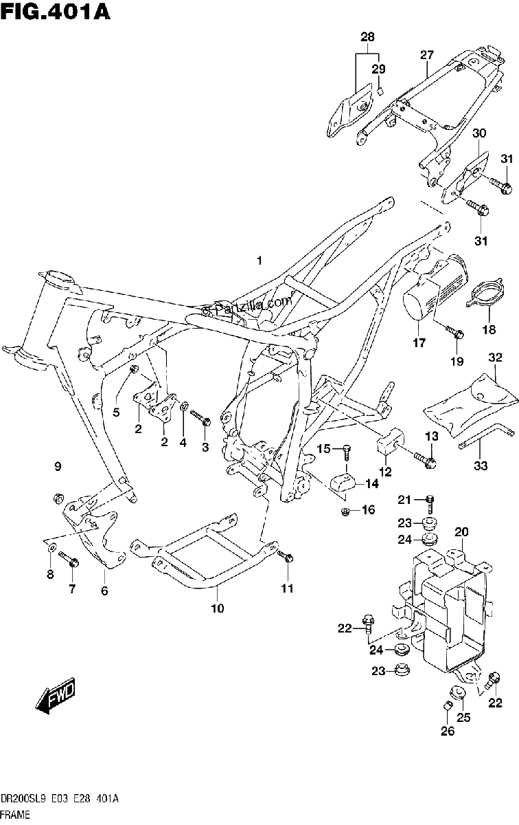 Diagrama de FRAME DR200SL9 E03
