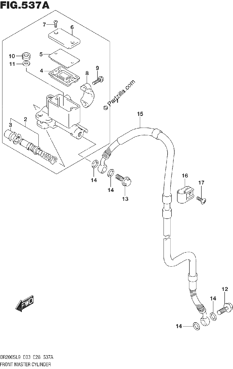 Diagrama de FRONT MASTER CYLINDER