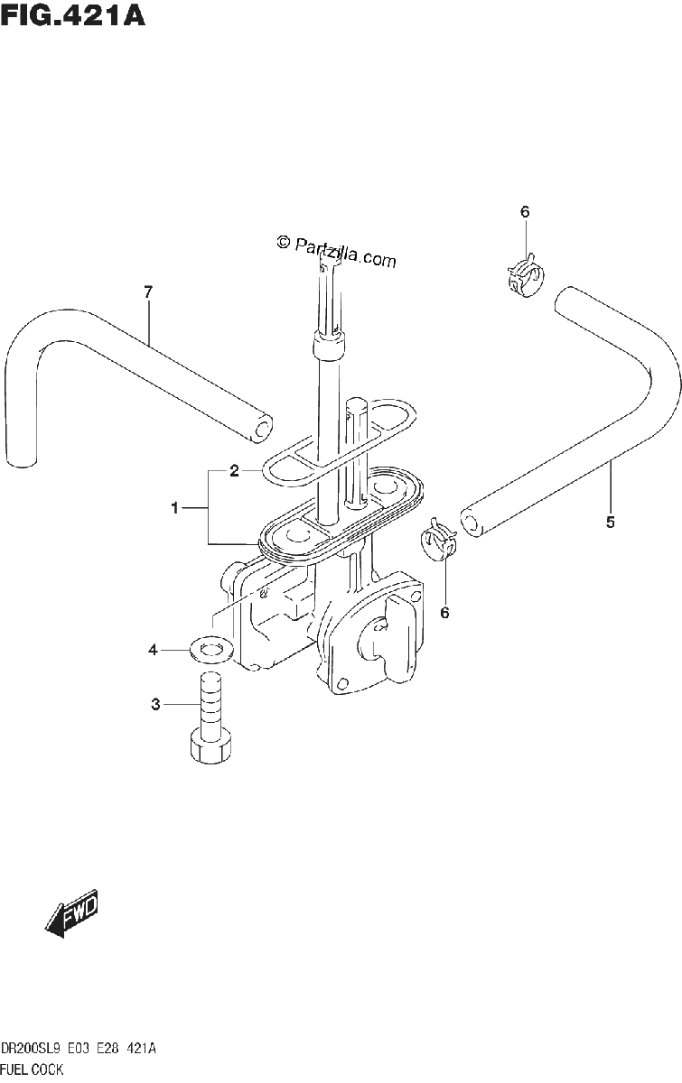 Diagrama de FUEL COCK DR200SL9 E03