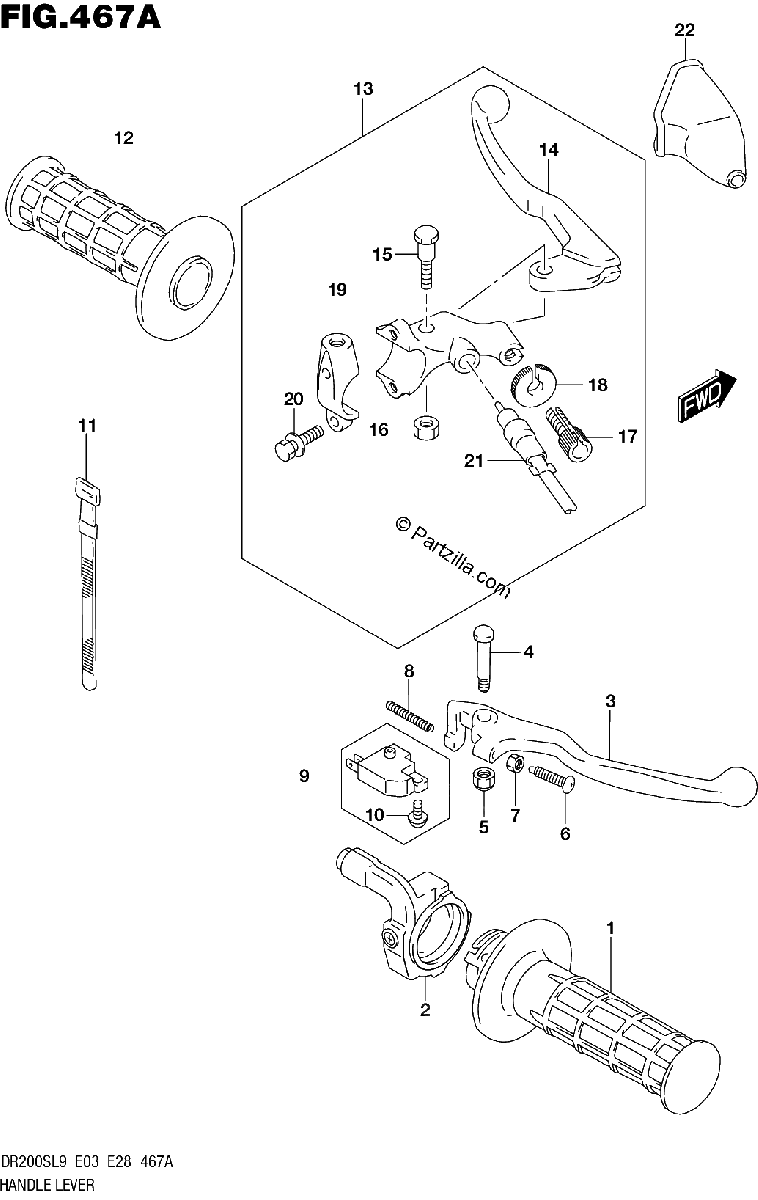 Diagrama de HANDLE LEVER