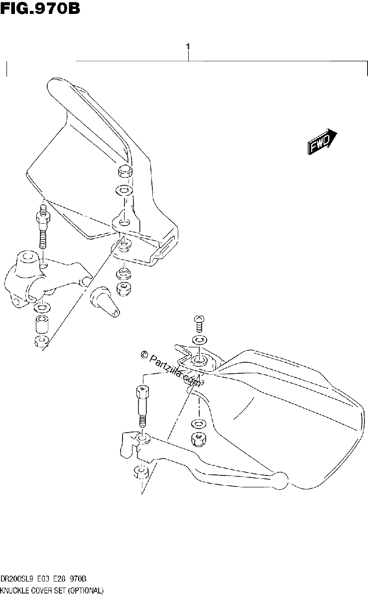 Diagrama de OPTIONAL KNUCKLE COVER SET