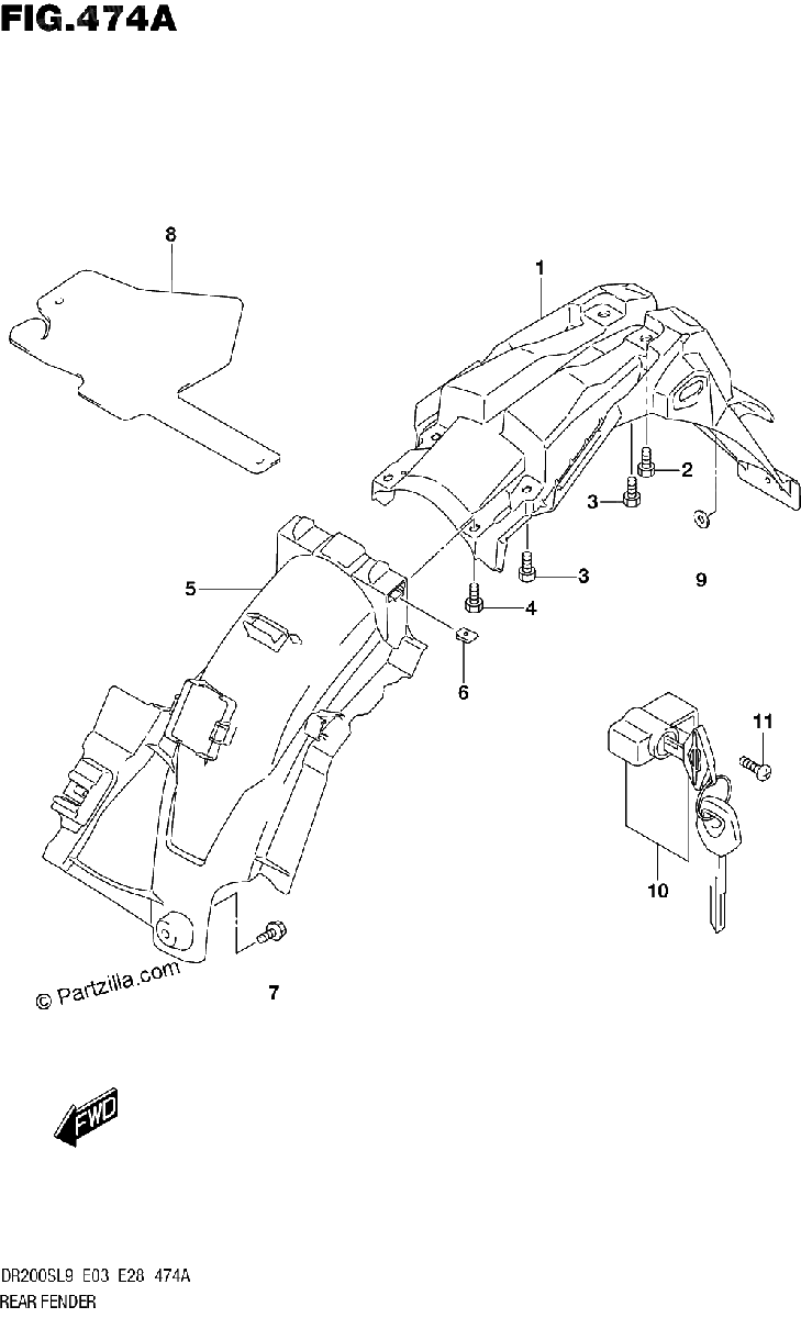Diagrama de REAR FENDER
