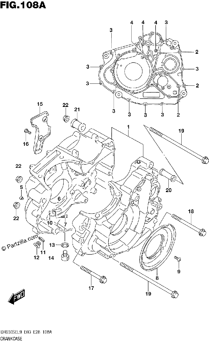 Diagrama de 108A CRANKCASE