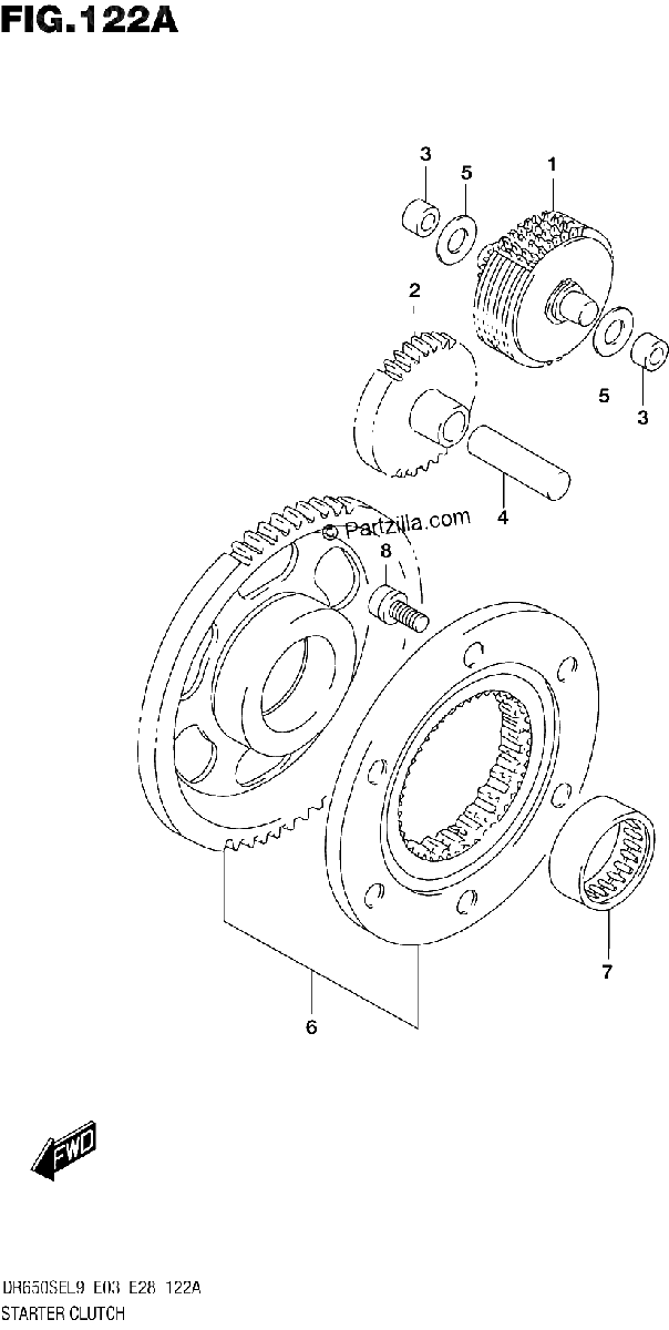 Diagrama de 122A STARTER CLUTCH