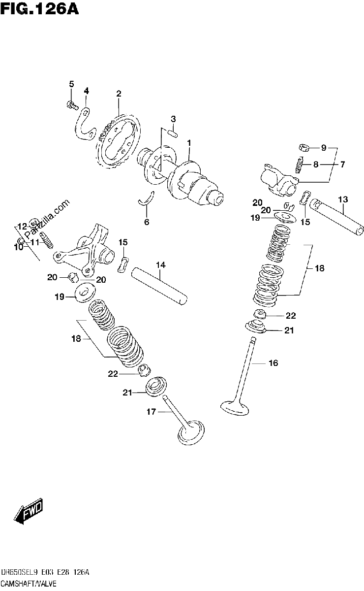 Diagrama de 126A CAMSHAFT VALVE