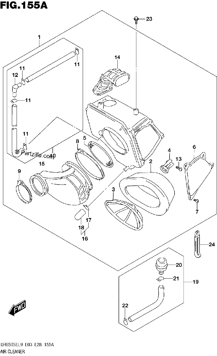 Diagrama de 155A AIR CLEANER