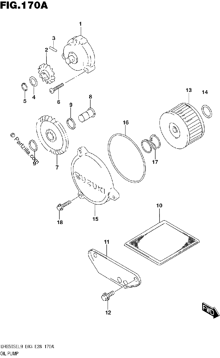 Diagrama de 170A OIL PUMP