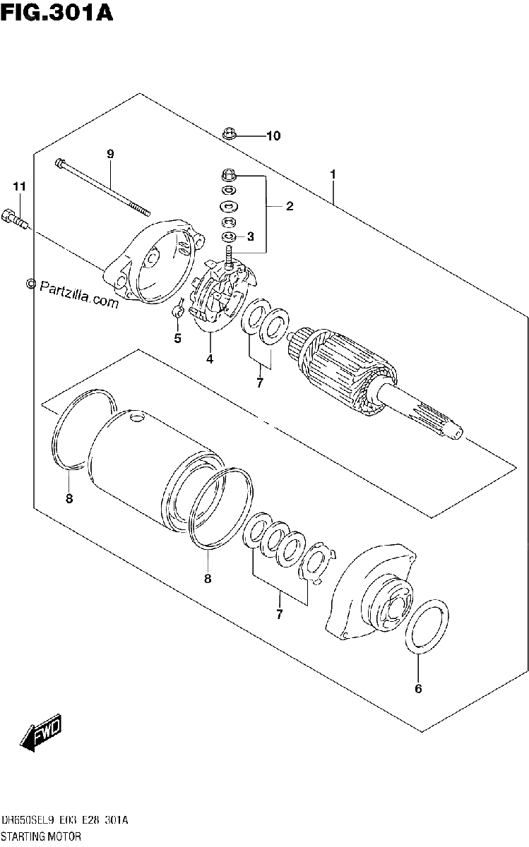 Diagrama de 301A STARTING MOTOR