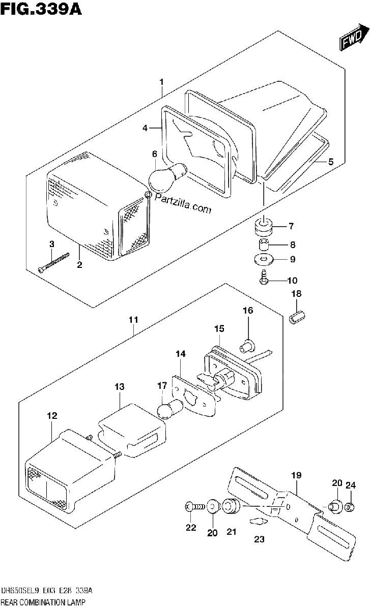 Diagrama de 339A REAR COMBINATION LAMP