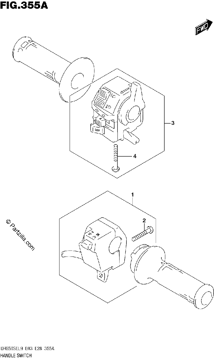 Diagrama de 355A HANDLE SWITCH