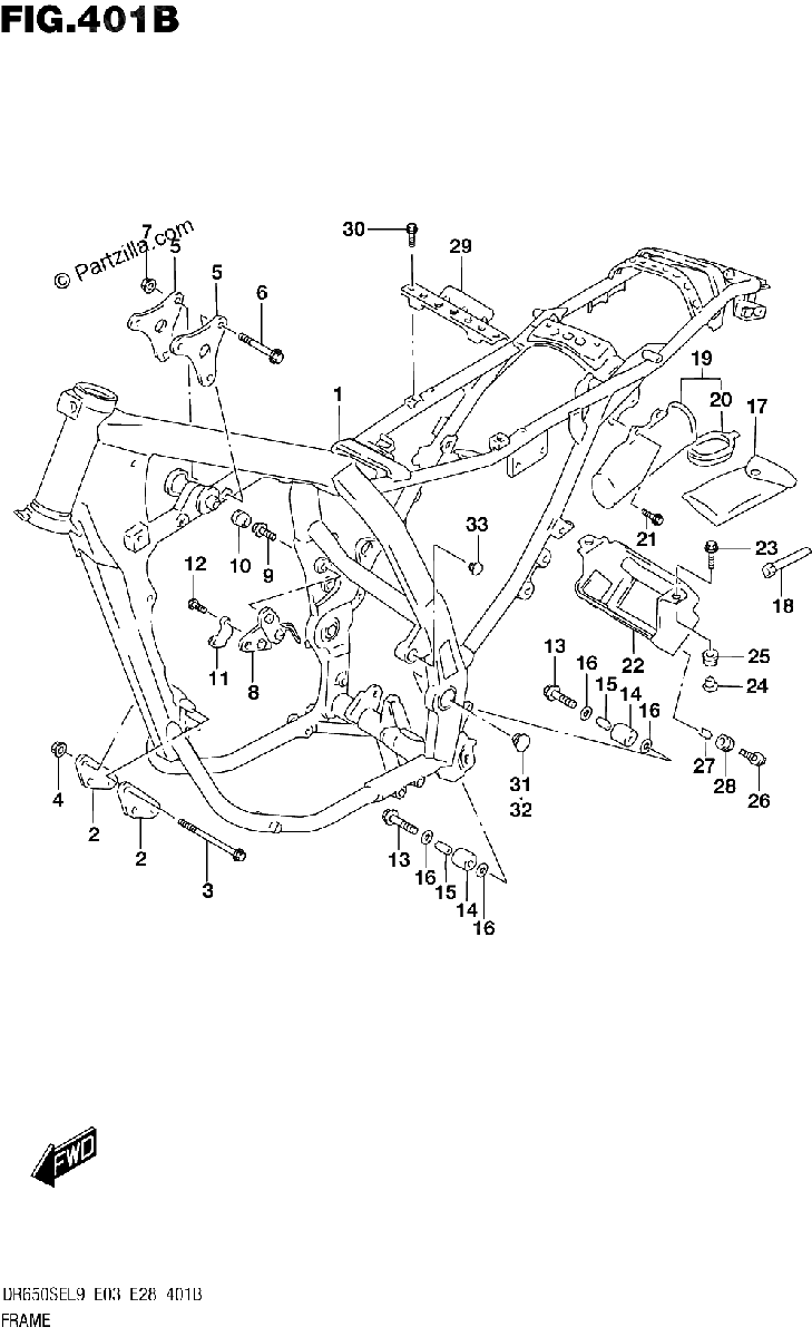 Diagrama de 401B FRAME DR650SEL9 E28