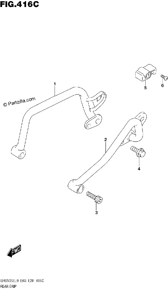 Diagrama de 416C REAR GRIP DR650SEL9 E33