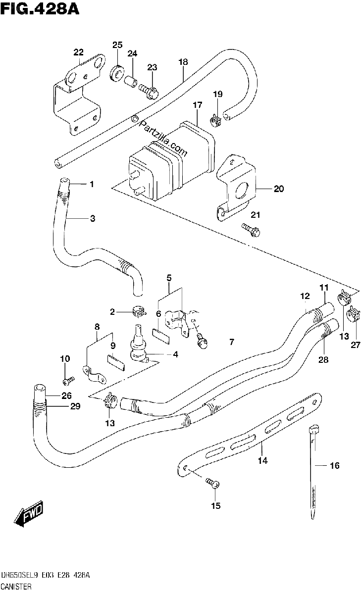 Diagrama de 428A CANISTER DR650SEL9 E33