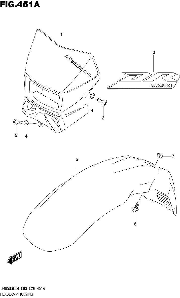 Diagrama de 451A HEADLAMP HOUSING