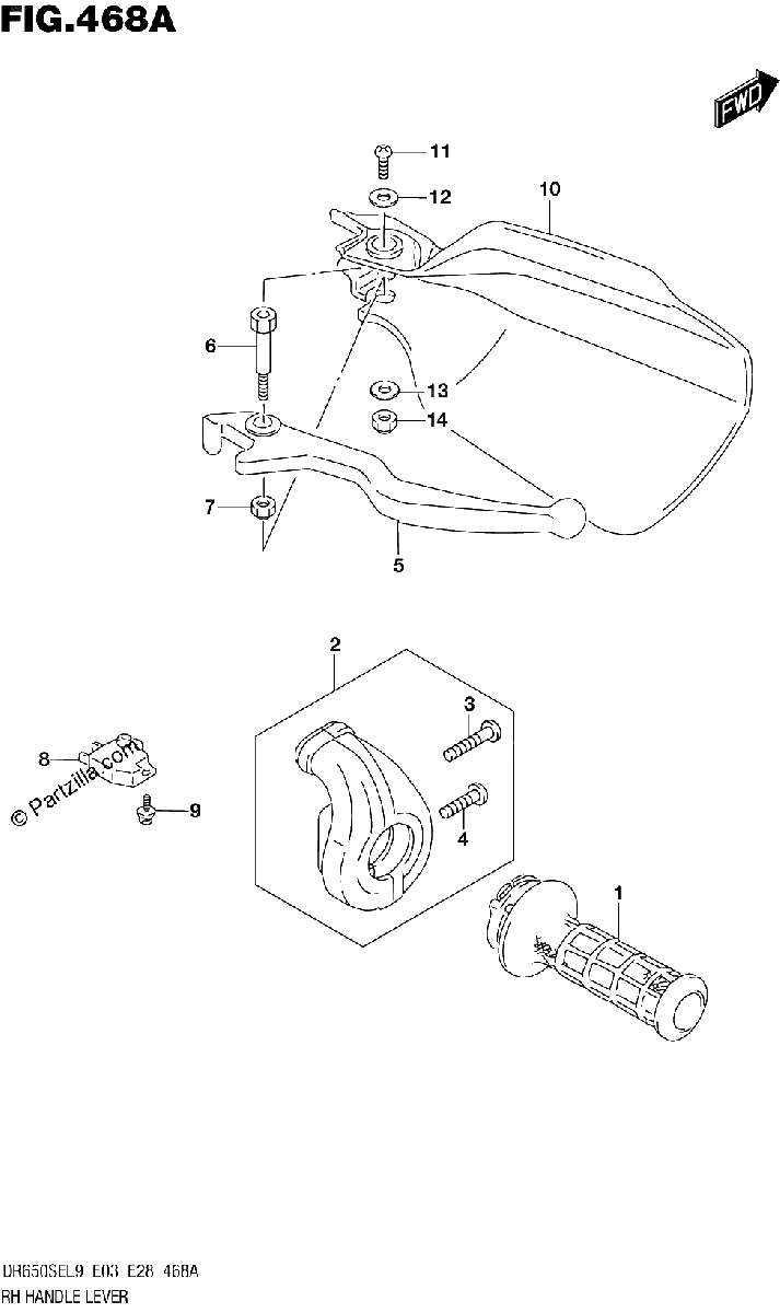 Diagrama de 468A RH HANDLE LEVER
