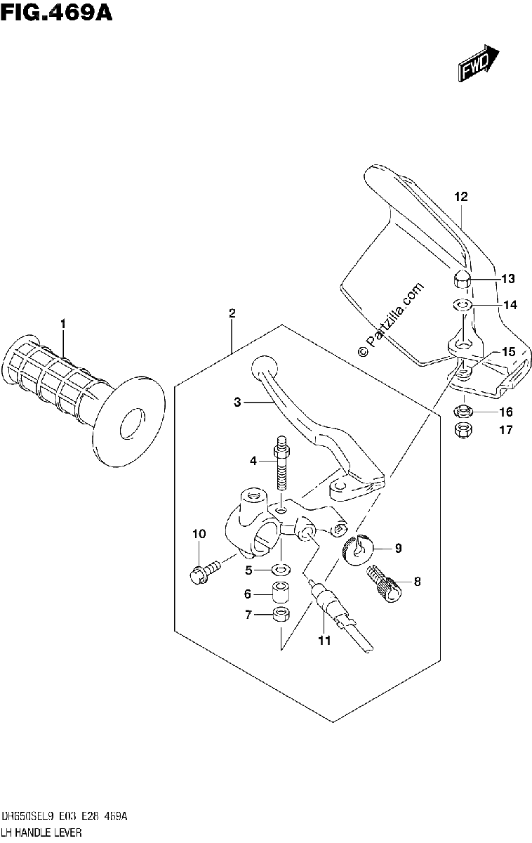 Diagrama de 469A LH HANDLE LEVER