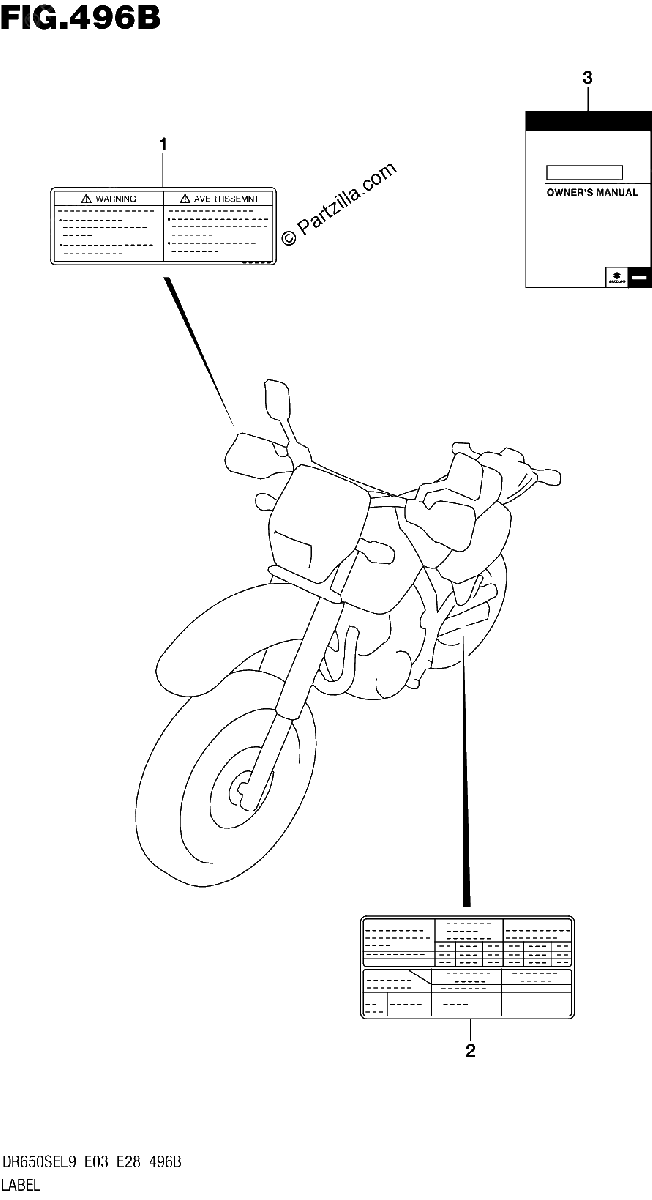 Diagrama de 496B LABEL DR650SEL9 E28