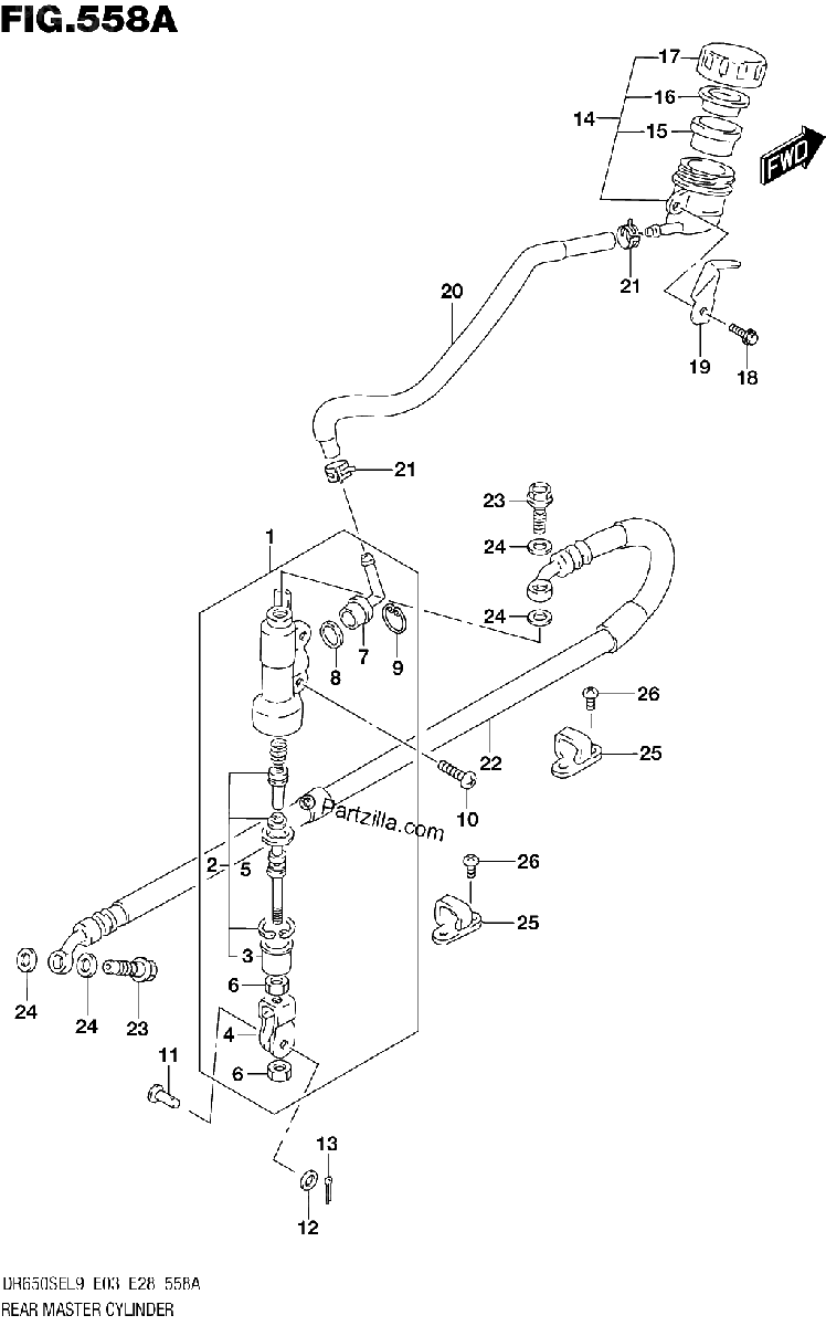 Diagrama de 558A REAR MASTER CYLINDER