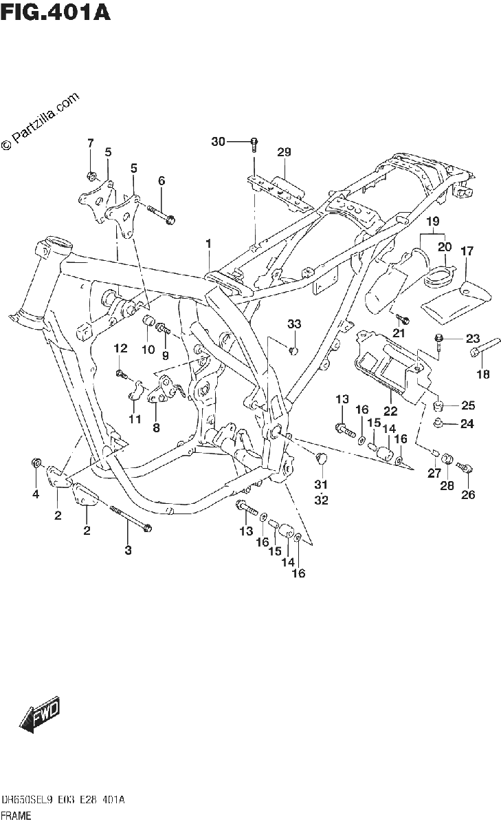 Diagrama de FRAME DR650SEL9 E03