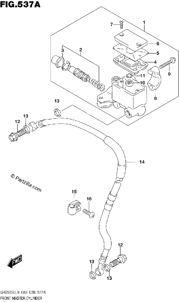 Diagrama de FRONT MASTER CYLINDER
