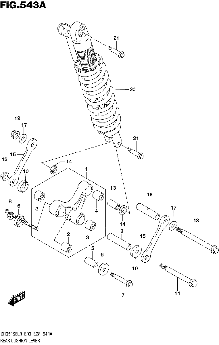 Diagrama de REAR CUSHION LEVER