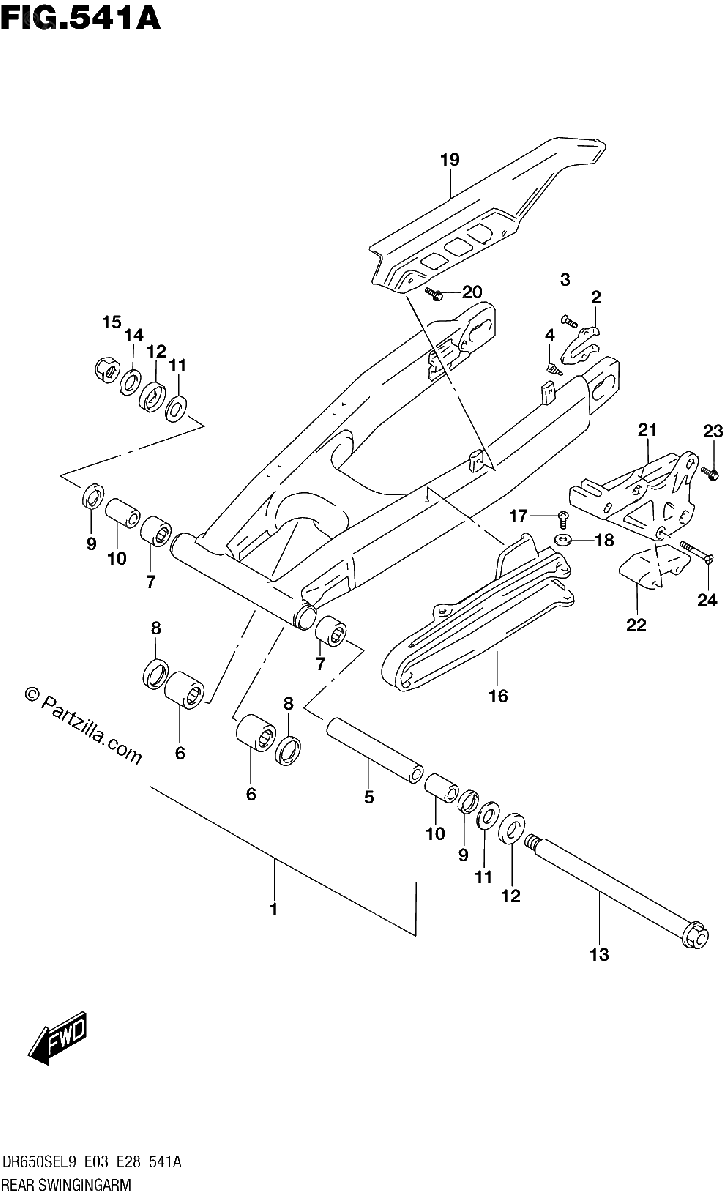 Diagrama de REAR SWINGINGARM
