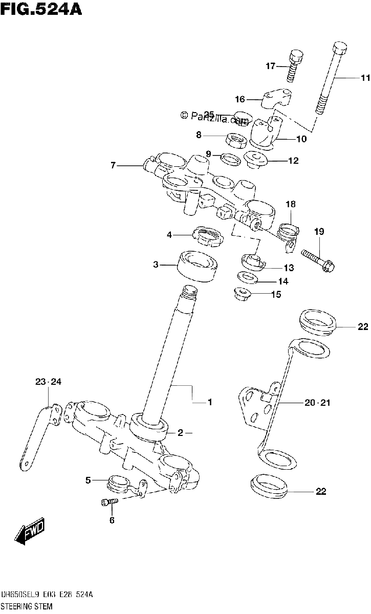 Diagrama de STEERING STEM