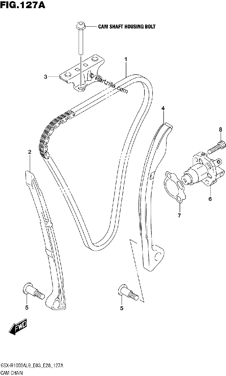 Diagrama de 127A CAM CHAIN