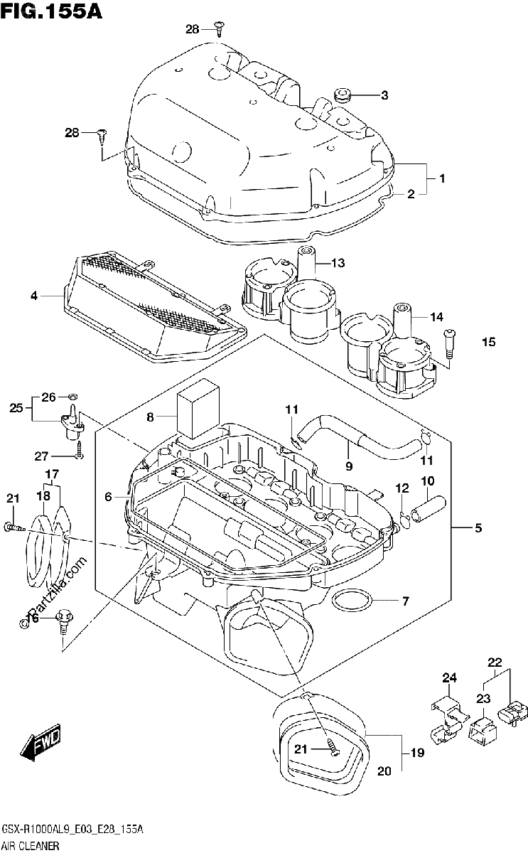 Diagrama de 155A AIR CLEANER